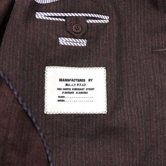 Billy Reid Wool Blazer Sport Coat Size 46R Brown Elbow Patches Jacket Italy - Picture 13 of 14